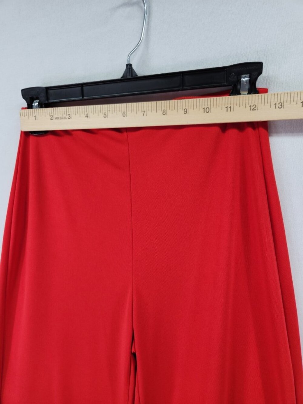 Zara Womens Small 25x30 Red High Waist Wide Leg Stretch Pull On Pants Trousers - Picture 3 of 11